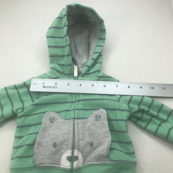 Just One You by Carters NB-3 Month Hoodie Green Animal On Front New With Tags - Picture 8 of 15